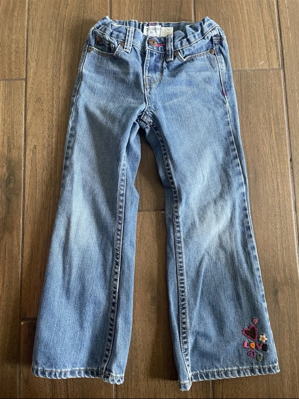 OshKosh B'gosh Light Blue Flare Jeans with Embroidered Heart